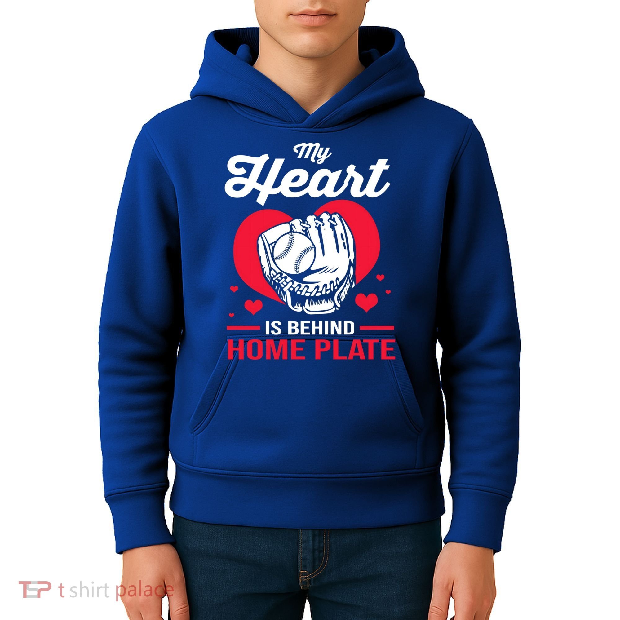 Baseball Catcher For Mom My Heart Is Behind Home Plate Funny Gift Kids Hoodie