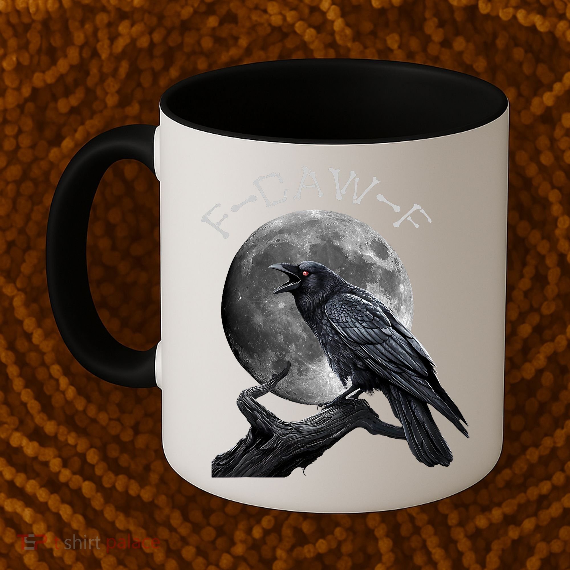 Black Crow, F-Caw-F Funny Black Bird Moon Bird Saying  Coffee Mug