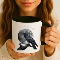 Black Crow, F-Caw-F Funny Black Bird Moon Bird Saying  Coffee Mug thumb 3