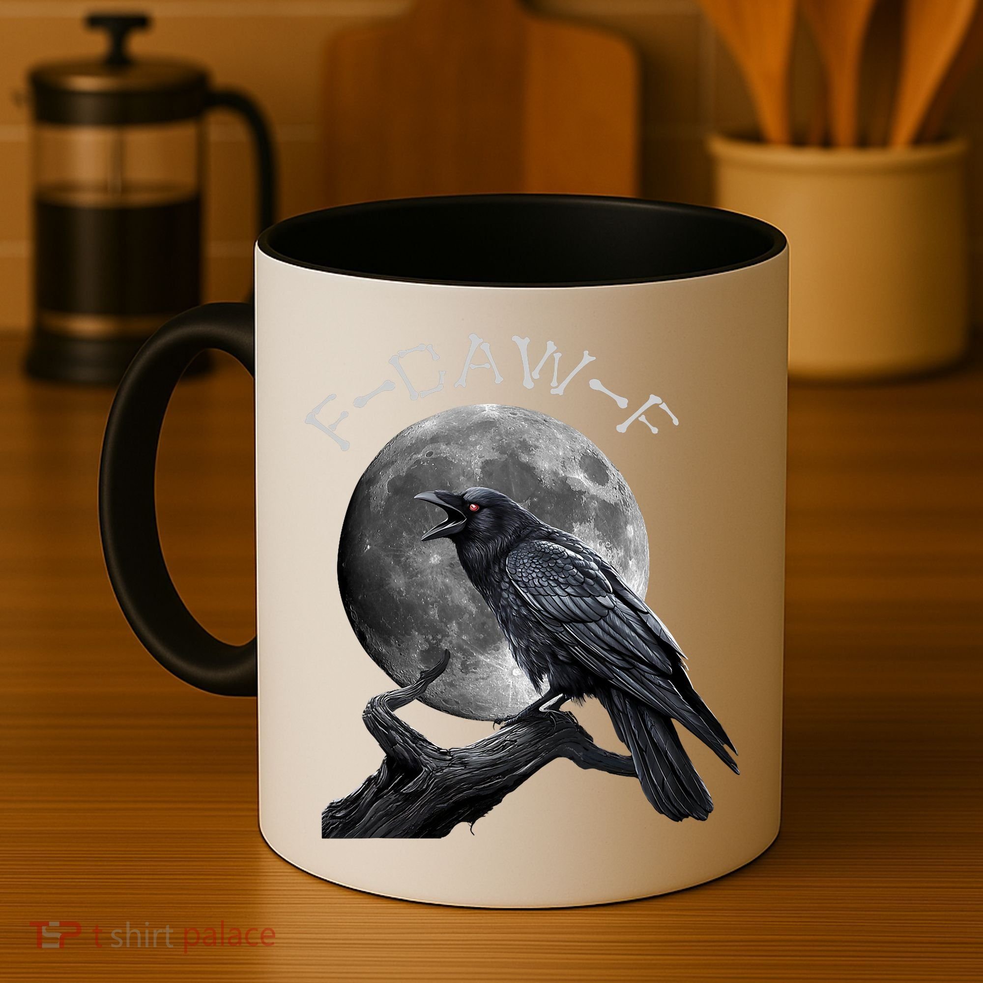 Black Crow, F-Caw-F Funny Black Bird Moon Bird Saying  Coffee Mug