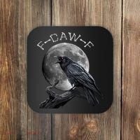 Black Crow, F-Caw-F Funny Black Bird Moon Bird Saying  Coaster thumb 0