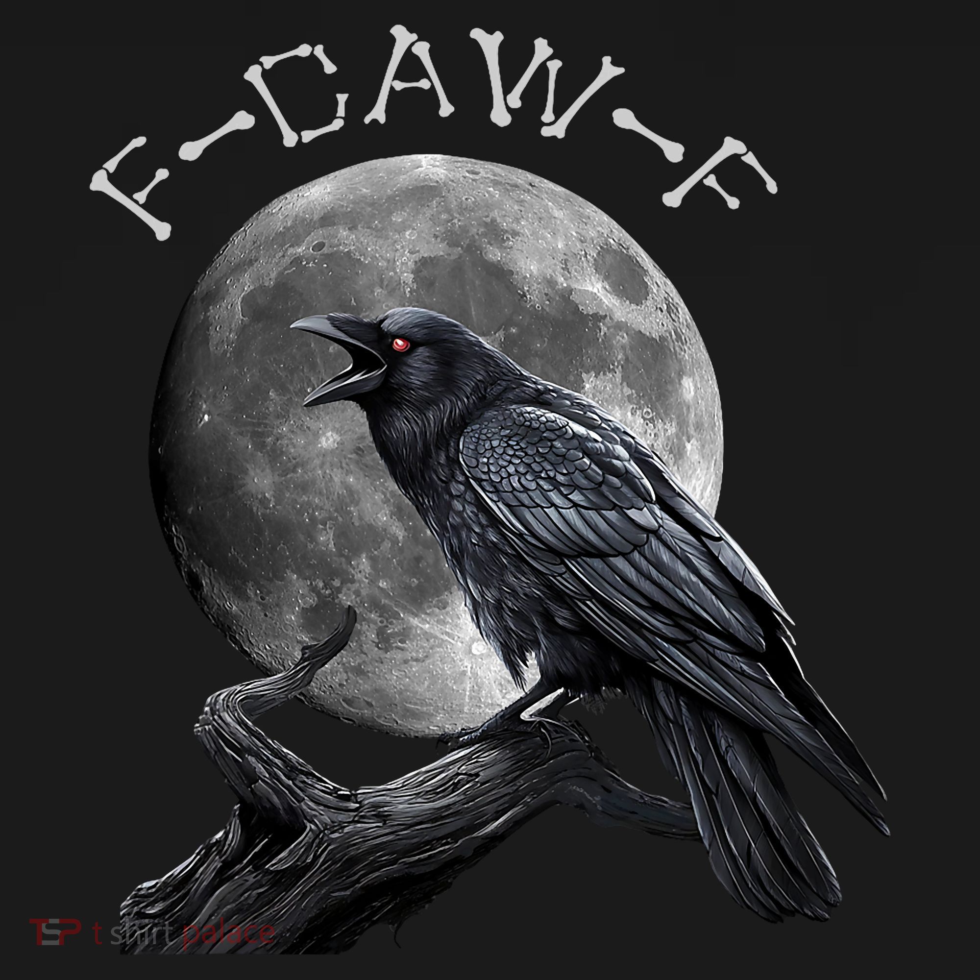 Black Crow, F-Caw-F Funny Black Bird Moon Bird Saying  Women's Hoodie