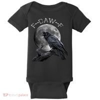 Black Crow, F-Caw-F Funny Black Bird Moon Bird Saying  Baby Bodysuit thumb 0
