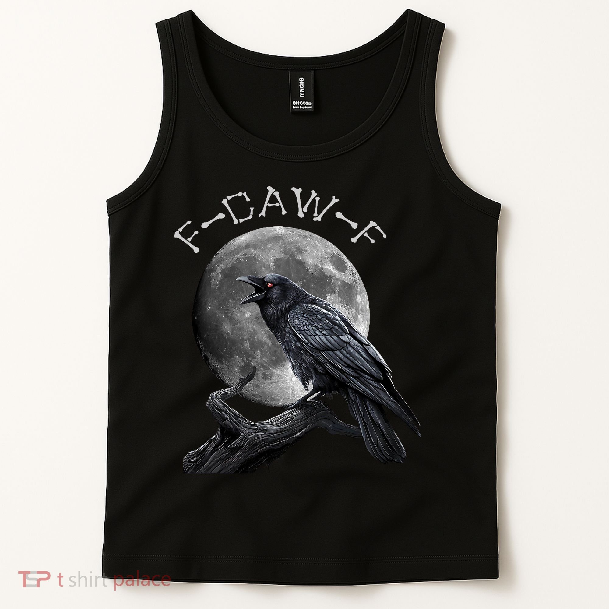 Black Crow, F-Caw-F Funny Black Bird Moon Bird Saying  Tank Top