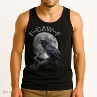 Black Crow, F-Caw-F Funny Black Bird Moon Bird Saying  Tank Top thumb 3