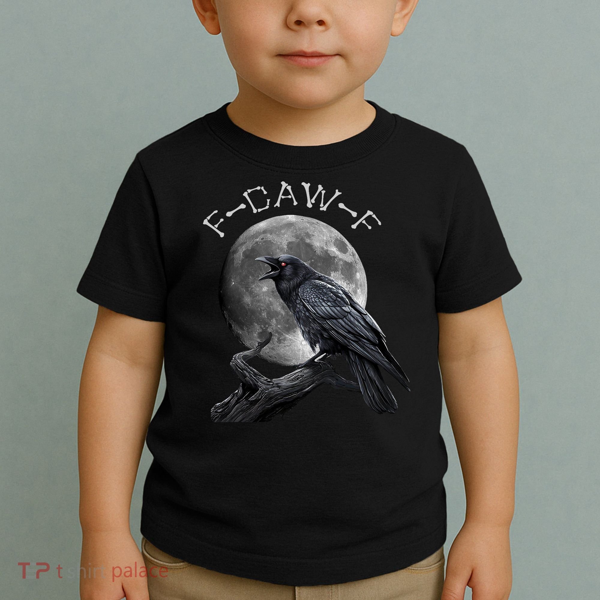Black Crow, F-Caw-F Funny Black Bird Moon Bird Saying  Toddler T-Shirt