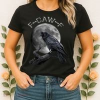 Black Crow, F-Caw-F Funny Black Bird Moon Bird Saying  Women's T-Shirt thumb 2