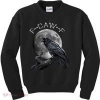 Black Crow, F-Caw-F Funny Black Bird Moon Bird Saying  Kids Sweatshirt thumb 0