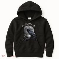 Black Crow, F-Caw-F Funny Black Bird Moon Bird Saying  Kids Hoodie thumb 0