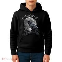 Black Crow, F-Caw-F Funny Black Bird Moon Bird Saying  Kids Hoodie thumb 4