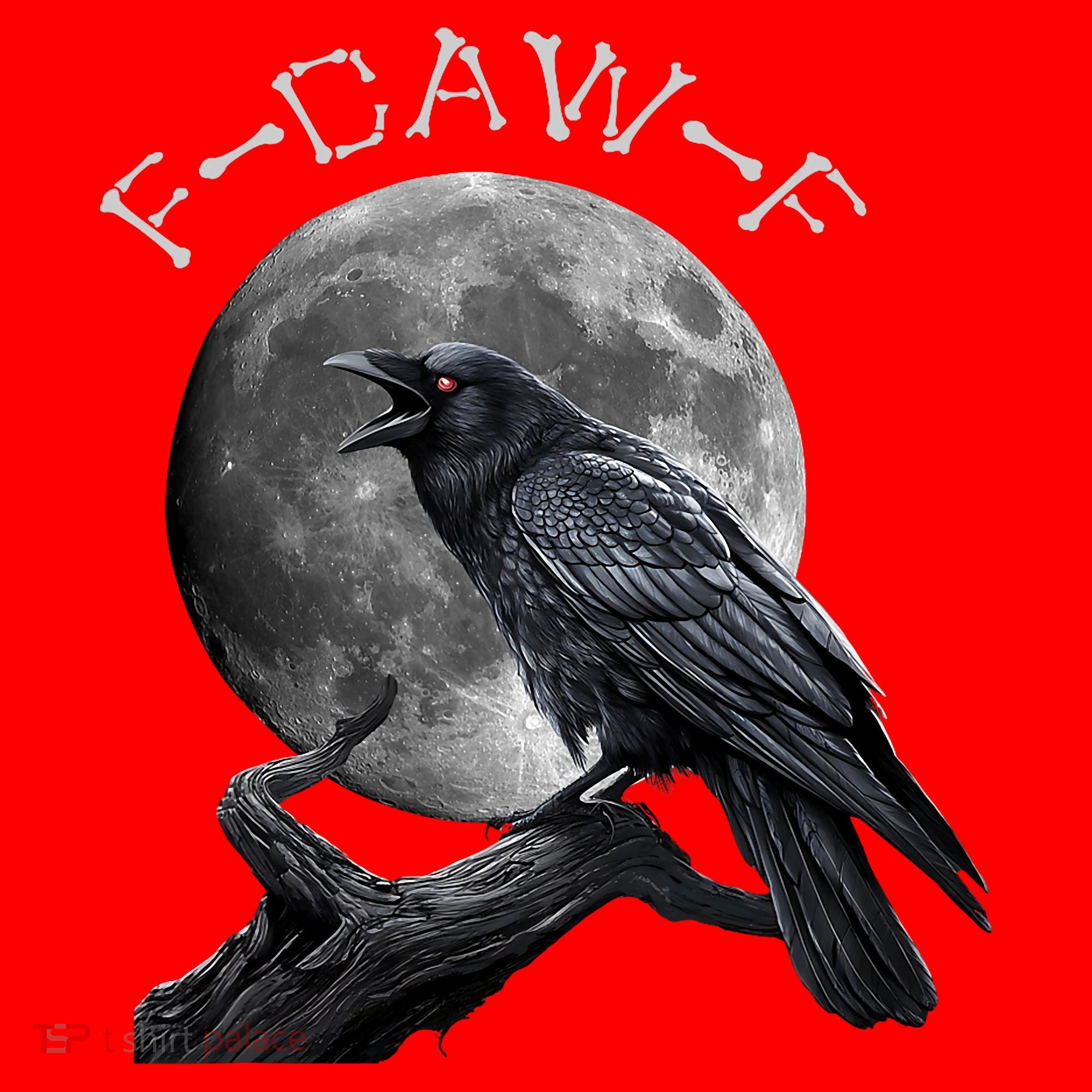 Black Crow, F-Caw-F Funny Black Bird Moon Bird Saying  Santa Hat