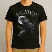 Black Crow, F-Caw-F Funny Black Bird Moon Gothic Adult Humor T-Shirt thumb 3
