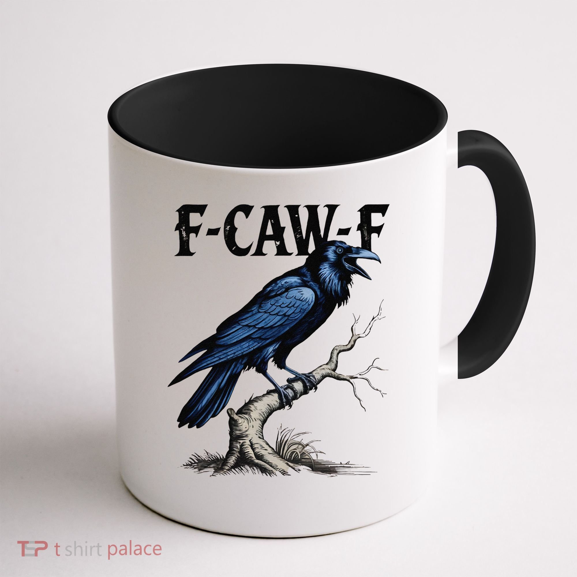 Black Crow F-Caw-F Funny Black Bird Coffee Mug