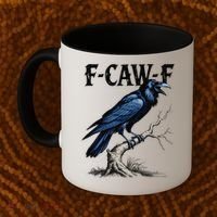 Black Crow F-Caw-F Funny Black Bird Coffee Mug thumb 2