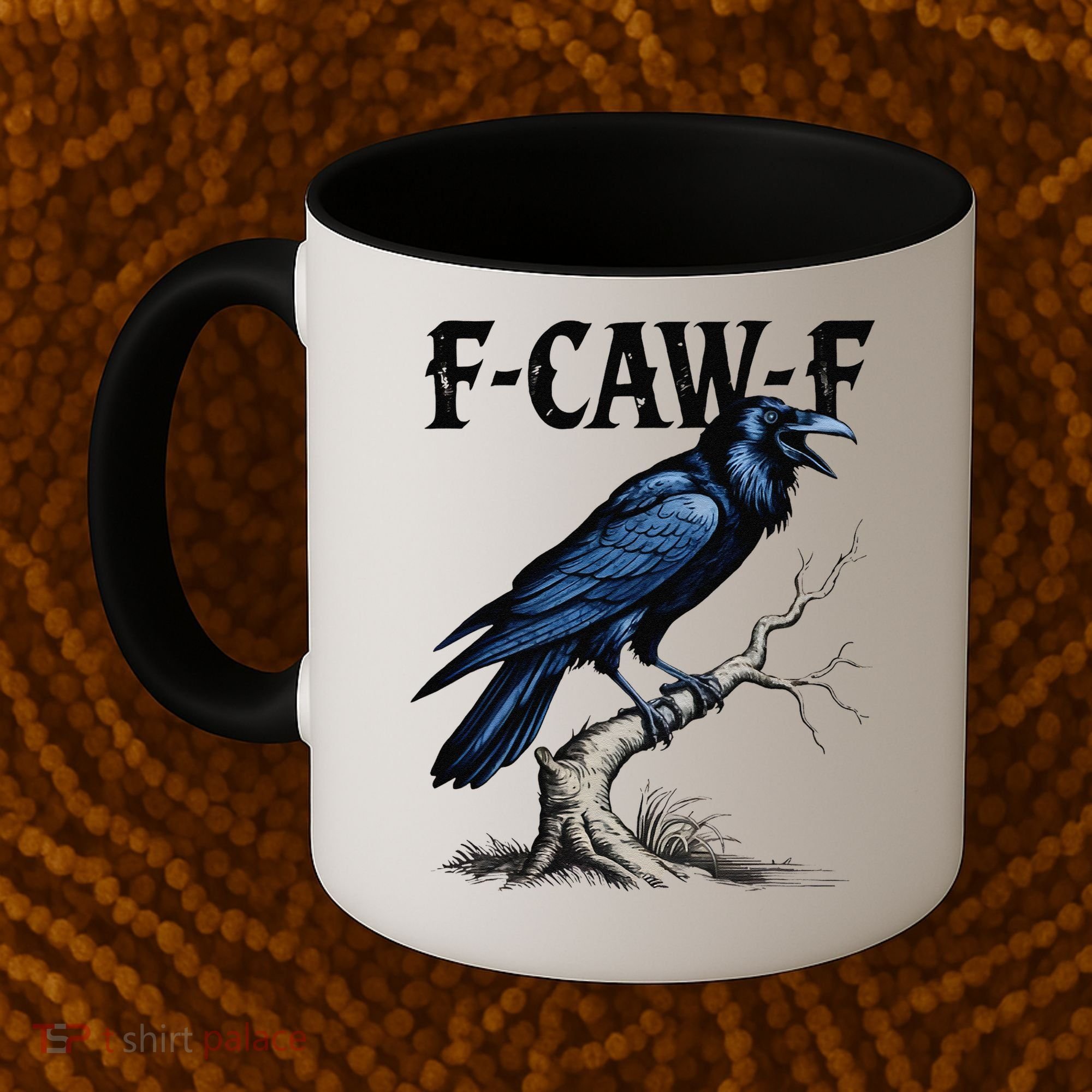 Black Crow F-Caw-F Funny Black Bird Coffee Mug