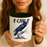 Black Crow F-Caw-F Funny Black Bird Coffee Mug thumb 3