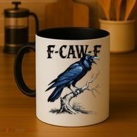 Black Crow F-Caw-F Funny Black Bird Coffee Mug thumb 4