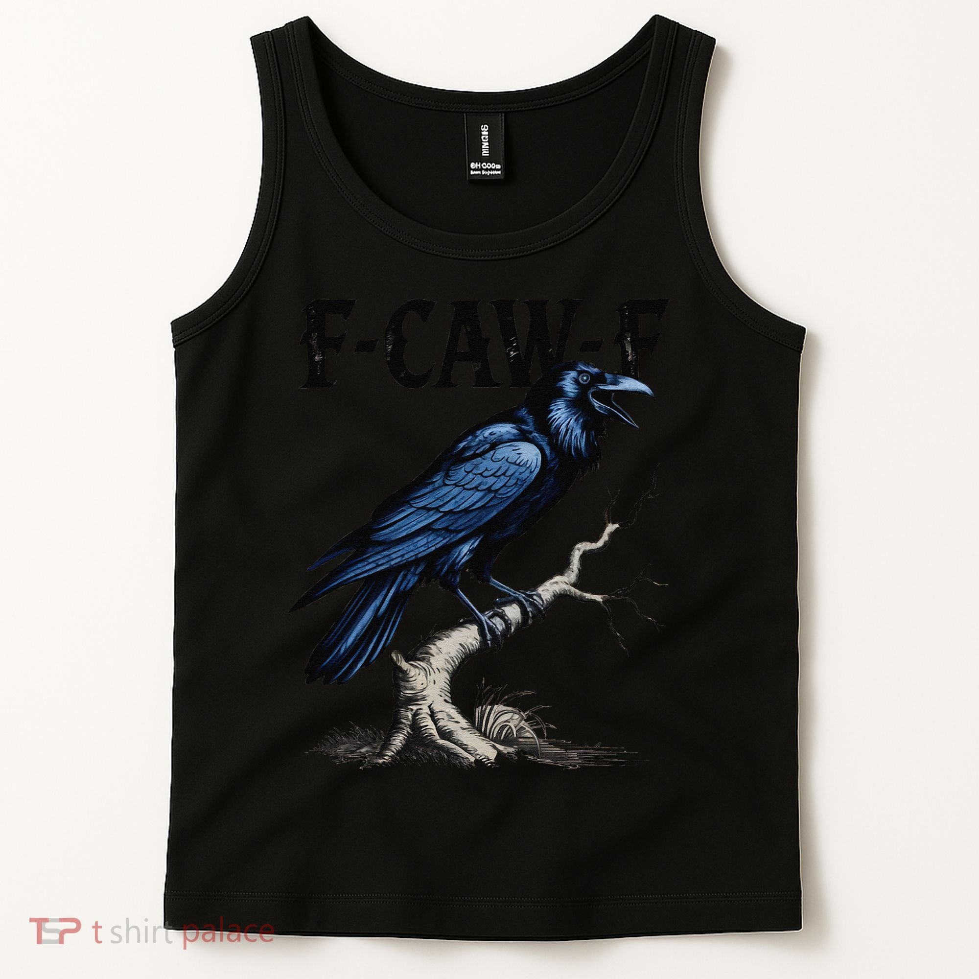 Black Crow F-Caw-F Funny Black Bird Tank Top