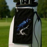 Black Crow F-Caw-F Funny Black Bird Golf Towel thumb 2