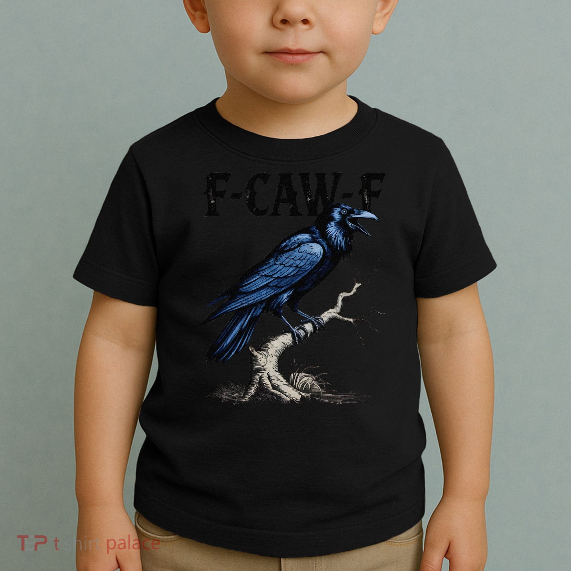 Black Crow F-Caw-F Funny Black Bird Toddler T-Shirt
