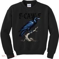 Black Crow F-Caw-F Funny Black Bird Kids Sweatshirt thumb 0