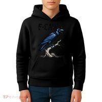 Black Crow F-Caw-F Funny Black Bird Kids Hoodie thumb 4