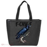 Black Crow F-Caw-F Funny Black Bird Tote Bag thumb 0