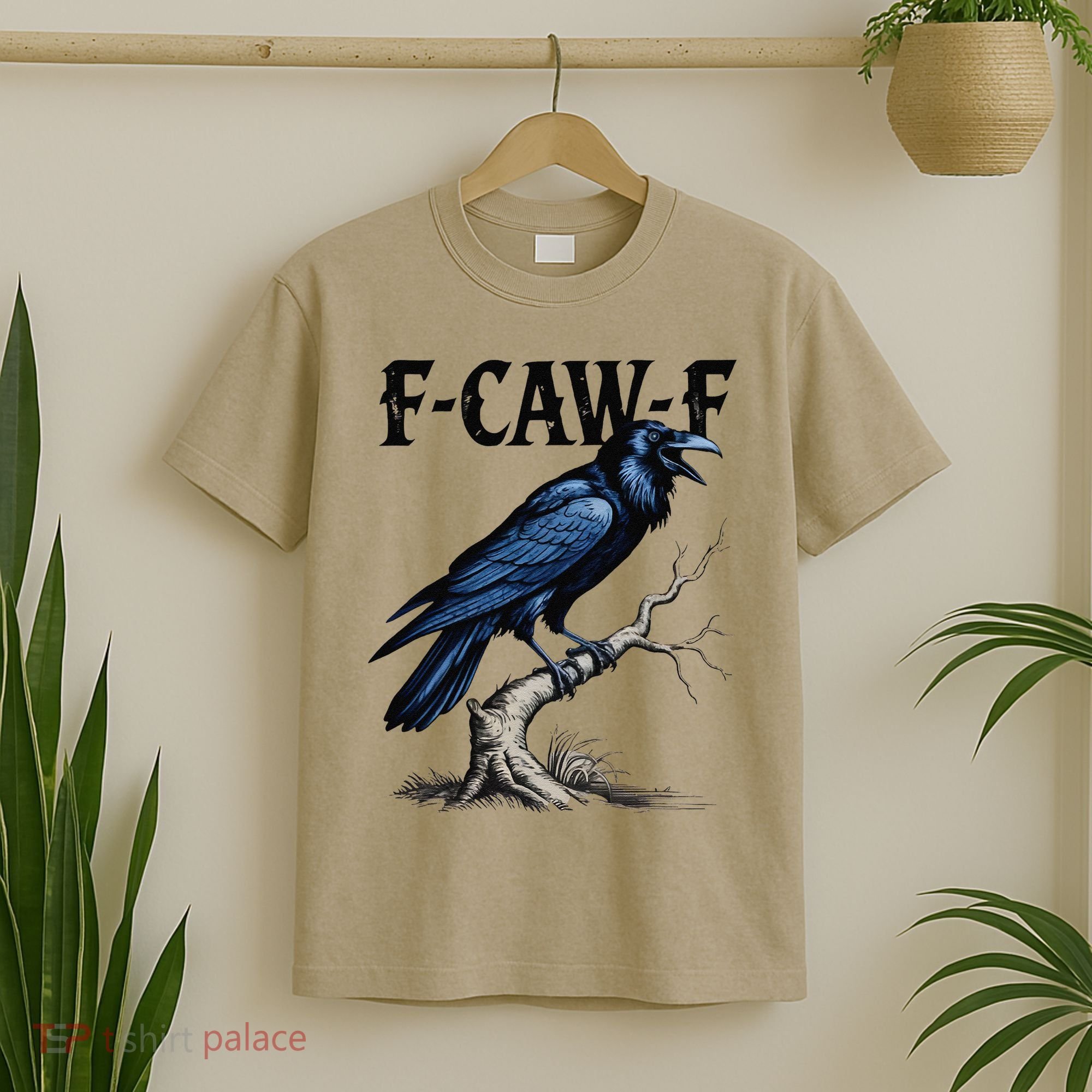 Black Crow F-Caw-F Funny Black Bird T-Shirt