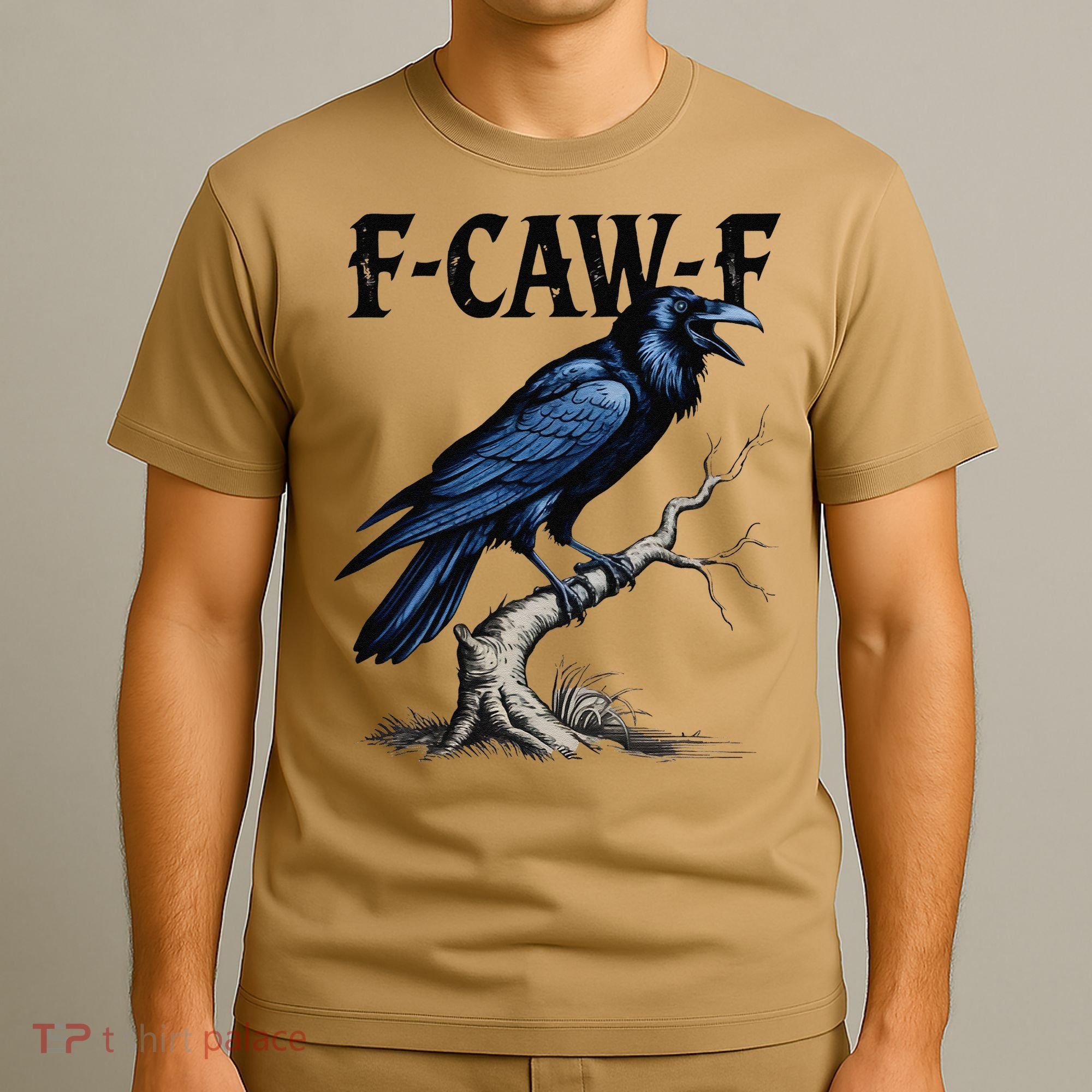 Black Crow F-Caw-F Funny Black Bird T-Shirt