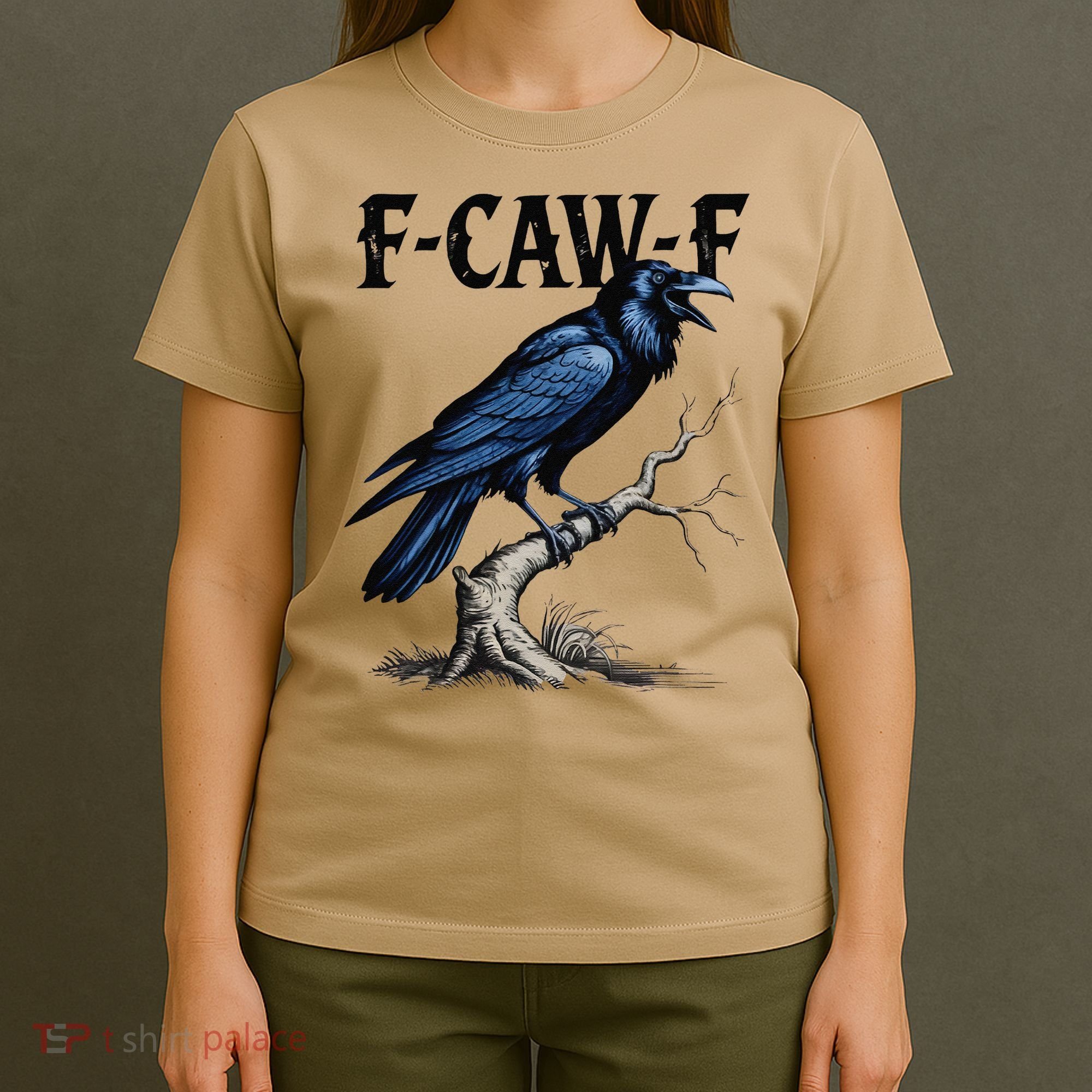 Black Crow F-Caw-F Funny Black Bird T-Shirt