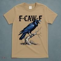 Black Crow F-Caw-F Funny Black Bird T-Shirt thumb 5