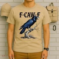 Black Crow F-Caw-F Funny Black Bird T-Shirt thumb 6