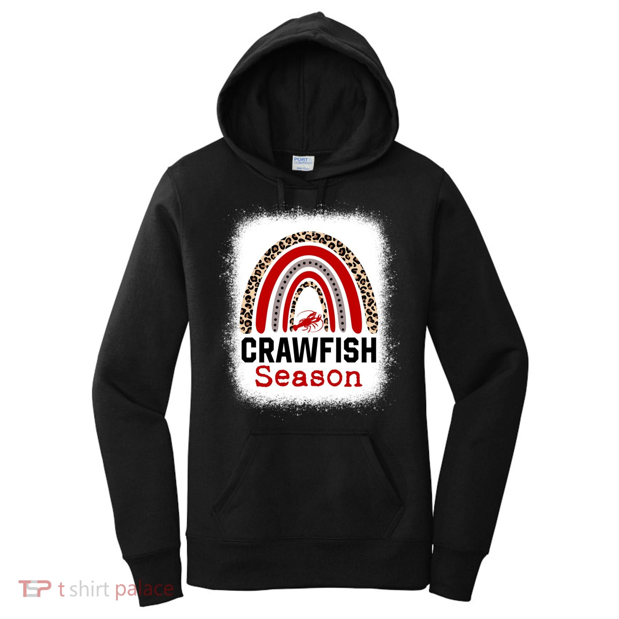 Bleached Craw Fish Season Leopard Crawfish Boil Lobster Great Gift Women's Hoodie