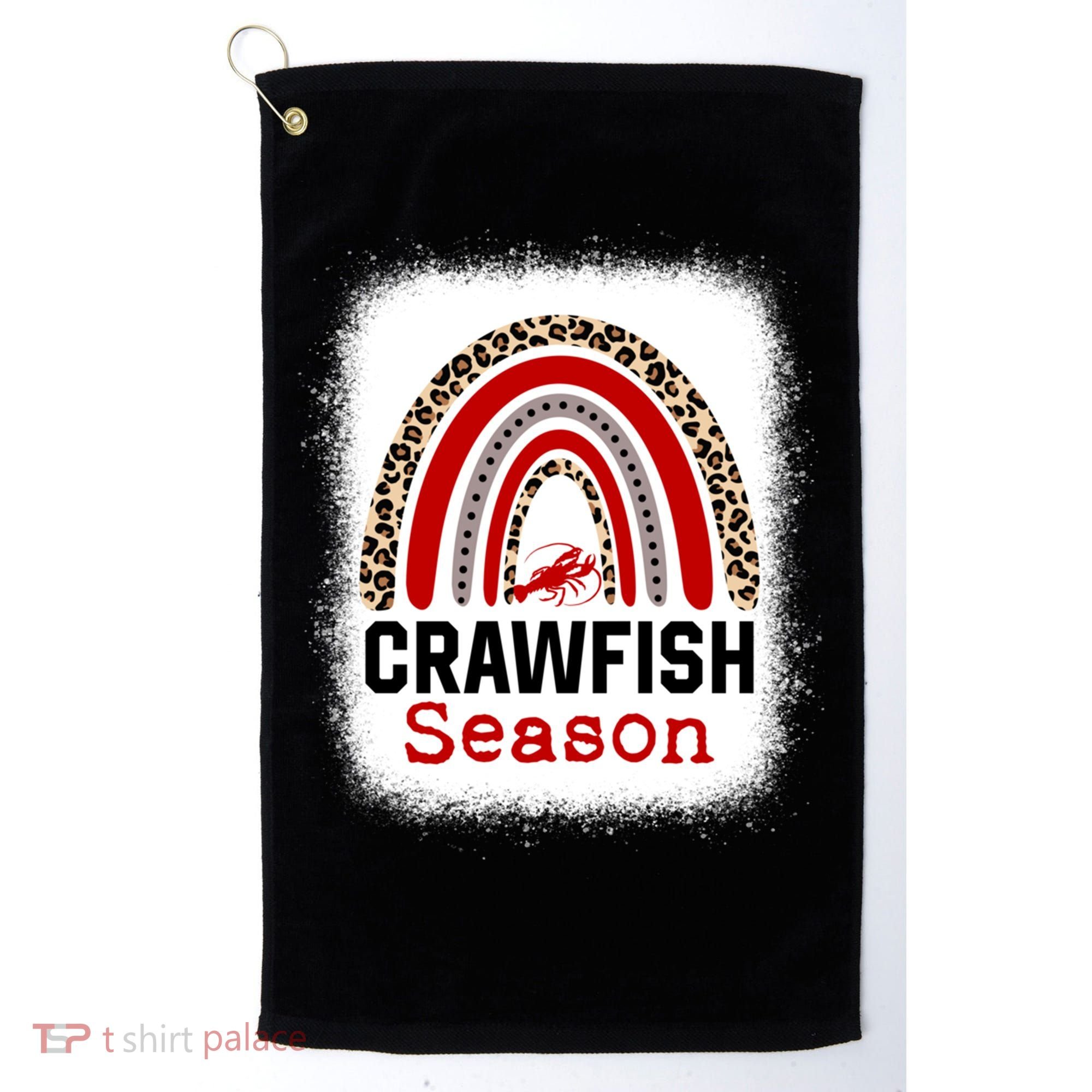 Bleached Craw Fish Season Leopard Crawfish Boil Lobster Great Gift Golf Towel