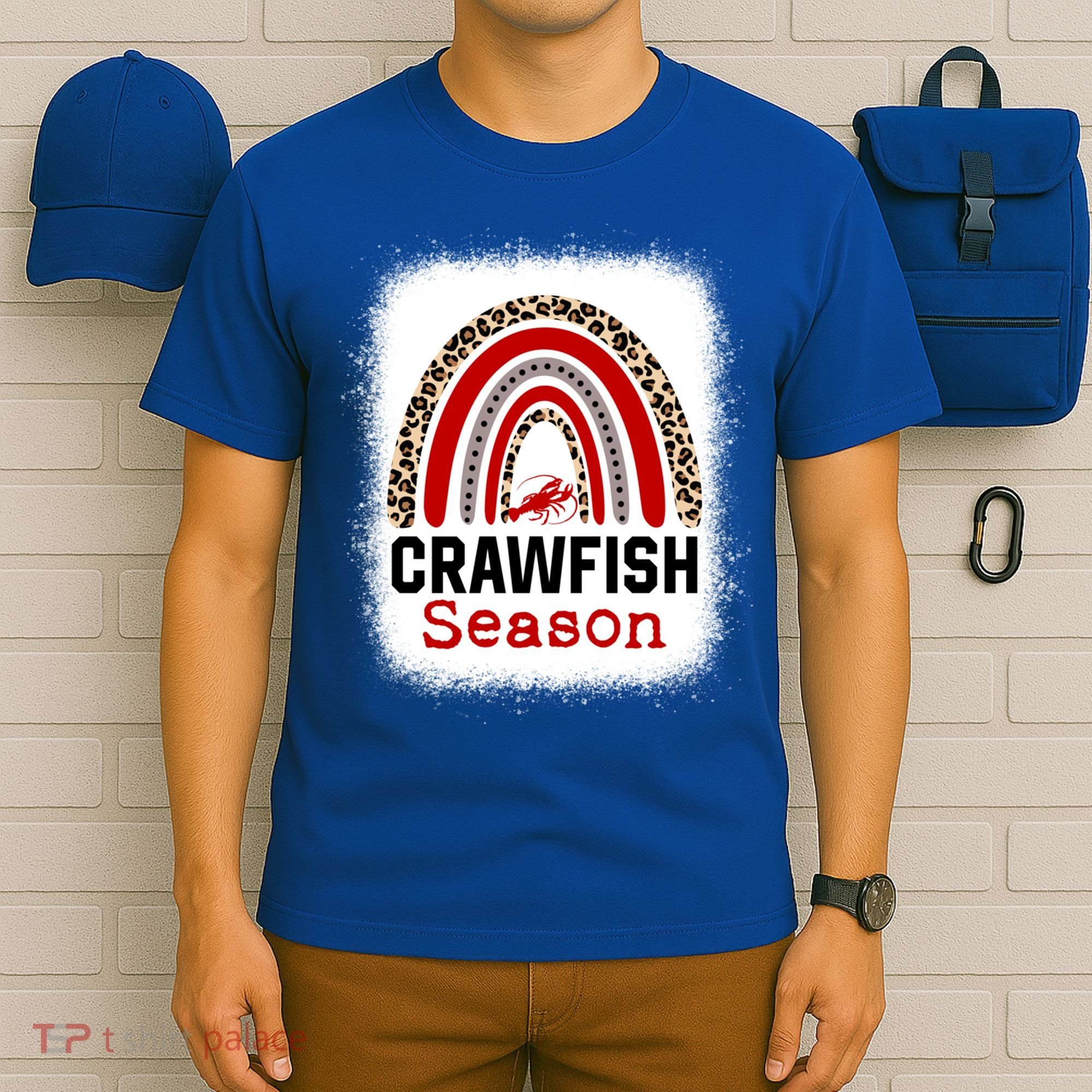 Bleached Craw Fish Season Leopard Crawfish Boil Lobster Great Gift T-Shirt