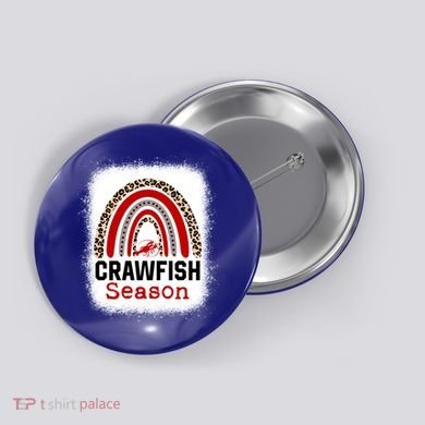 Bleached Craw Fish Season Leopard Crawfish Boil Lobster Great Gift Button