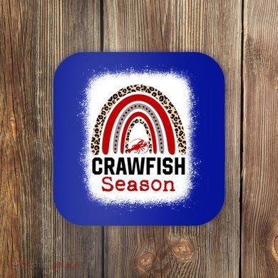 Bleached Craw Fish Season Leopard Crawfish Boil Lobster Great Gift Coaster
