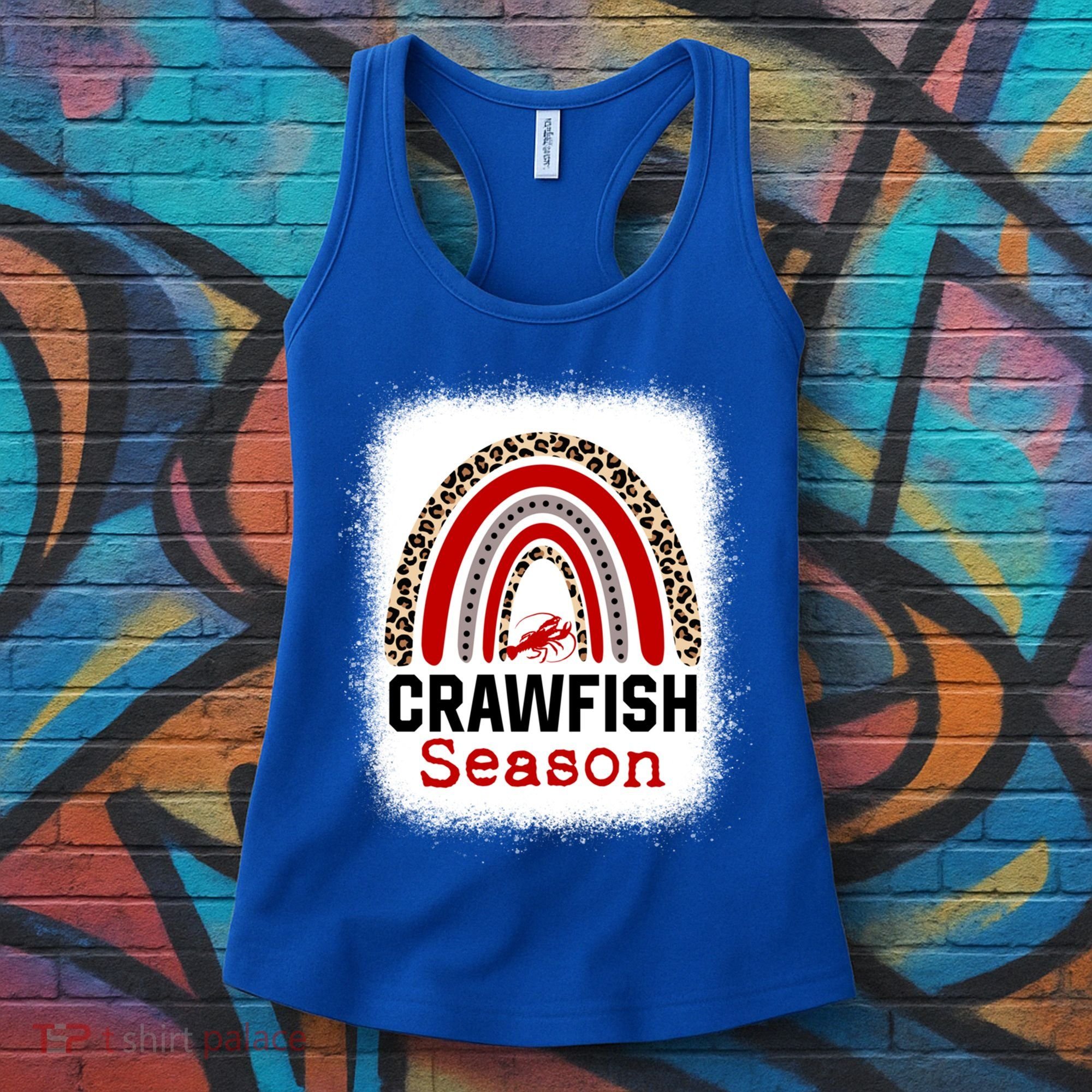Bleached Craw Fish Season Leopard Crawfish Boil Lobster Great Gift Women's Tank Top