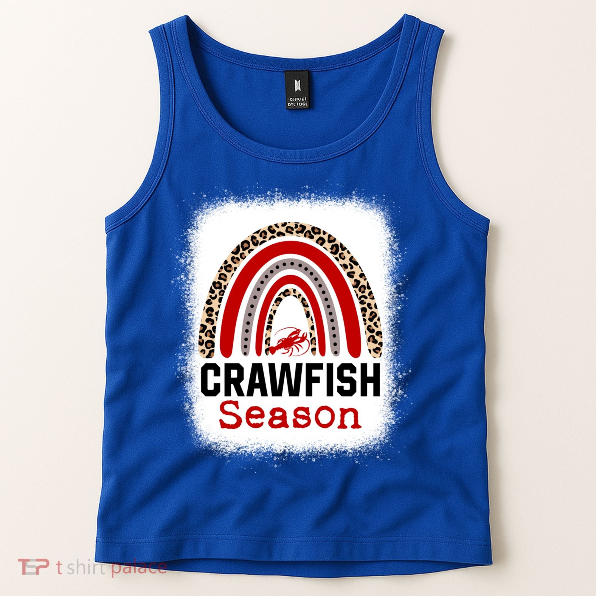 Bleached Craw Fish Season Leopard Crawfish Boil Lobster Great Gift Tank Top