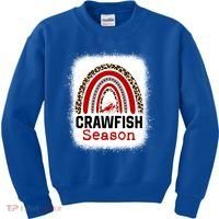 Bleached Craw Fish Season Leopard Crawfish Boil Lobster Great Gift Kids Sweatshirt thumb 0