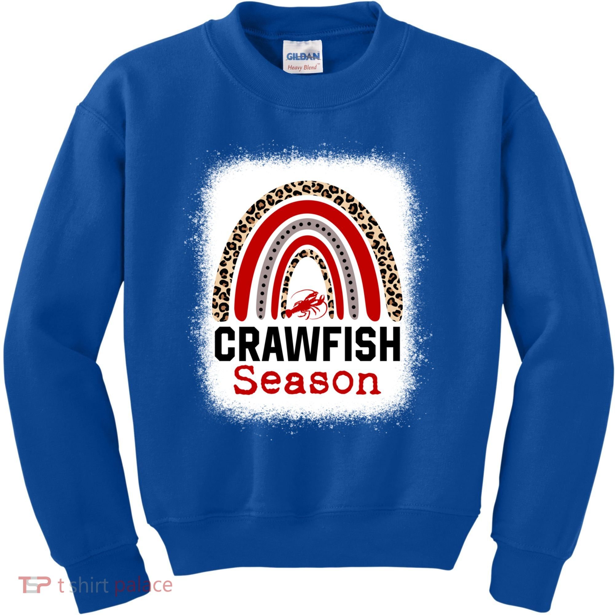Bleached Craw Fish Season Leopard Crawfish Boil Lobster Great Gift Kids Sweatshirt