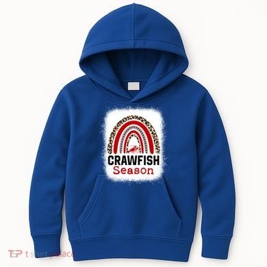 Bleached Craw Fish Season Leopard Crawfish Boil Lobster Great Gift Kids Hoodie