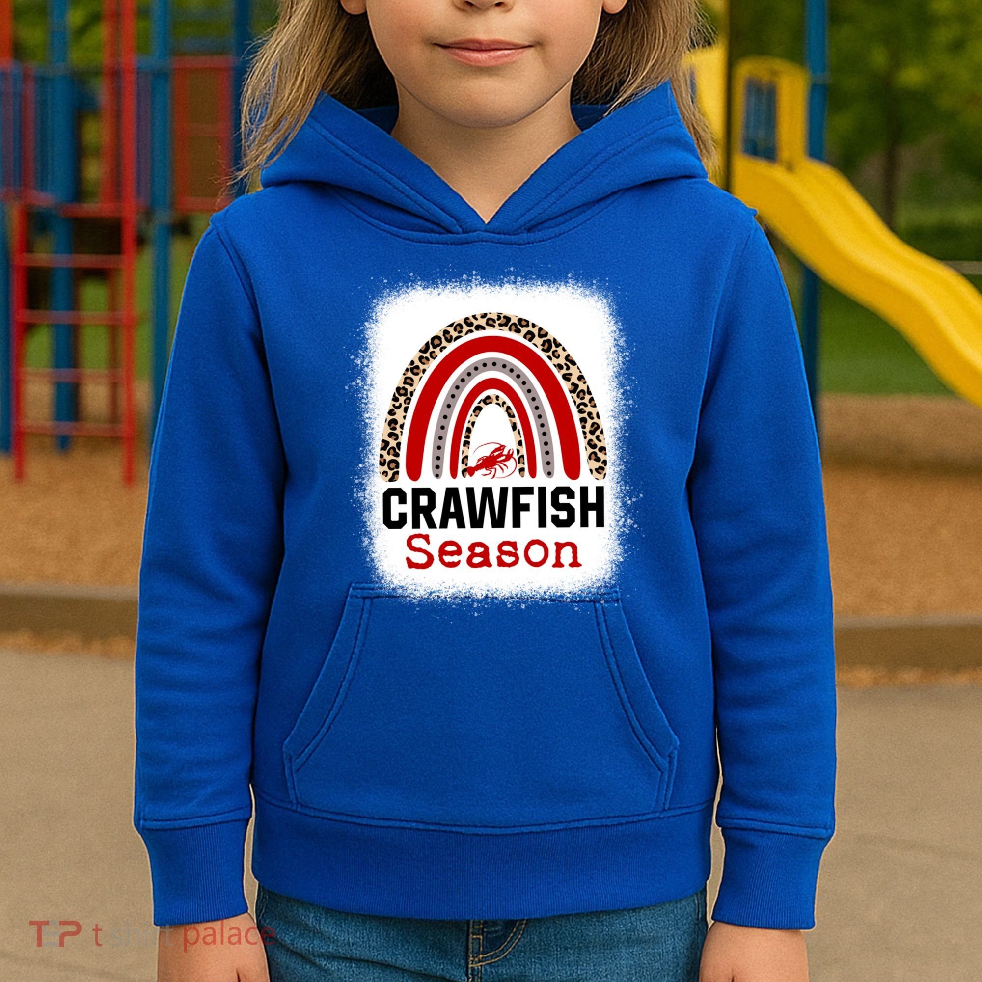 Bleached Craw Fish Season Leopard Crawfish Boil Lobster Great Gift Kids Hoodie
