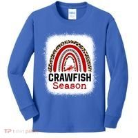 Bleached Craw Fish Season Leopard Crawfish Boil Lobster Great Gift Kids Long Sleeve Shirt thumb 0
