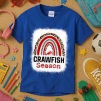 Bleached Craw Fish Season Leopard Crawfish Boil Lobster Great Gift Kids T-Shirt thumb 3