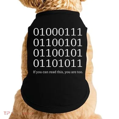 Binary Code Funny Computer Science Programmer Coding Doggie Tank