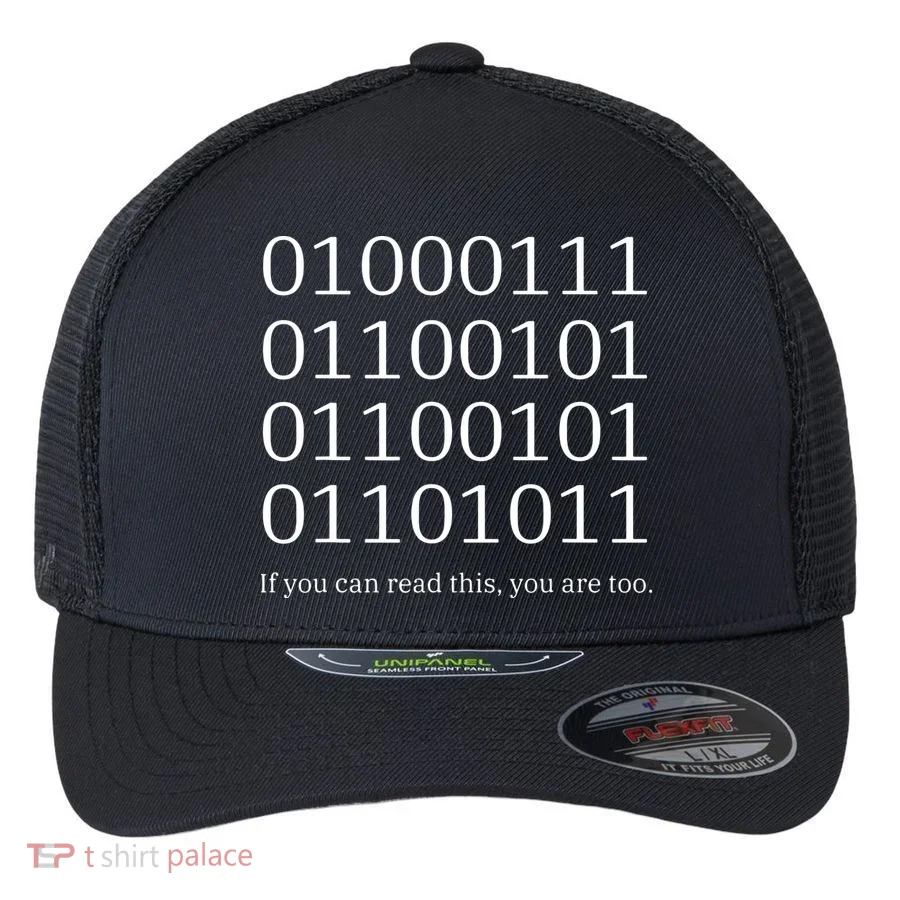 Binary Code Funny Computer Science Programmer Coding Flexfit Unipanel Trucker Cap