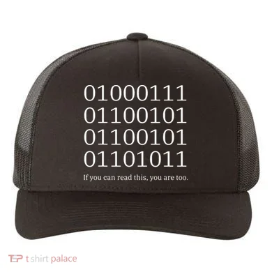 Binary Code Funny Computer Science Programmer Coding Yupoong Adult 5-Panel Trucker Hat
