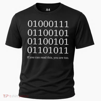 Binary Code Funny Computer Science Programmer Coding Cooling Performance Crew T-Shirt