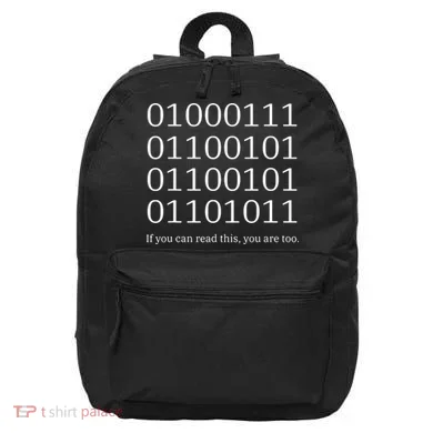 Binary Code Funny Computer Science Programmer Coding 16 in Basic Backpack